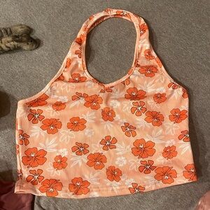 Orange,flower print size medium